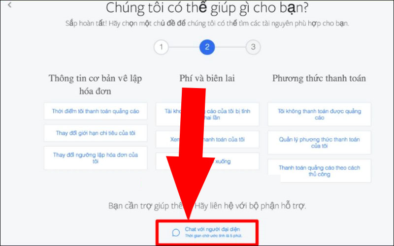 Liên hệ bộ phận hỗ trợ của Facebook