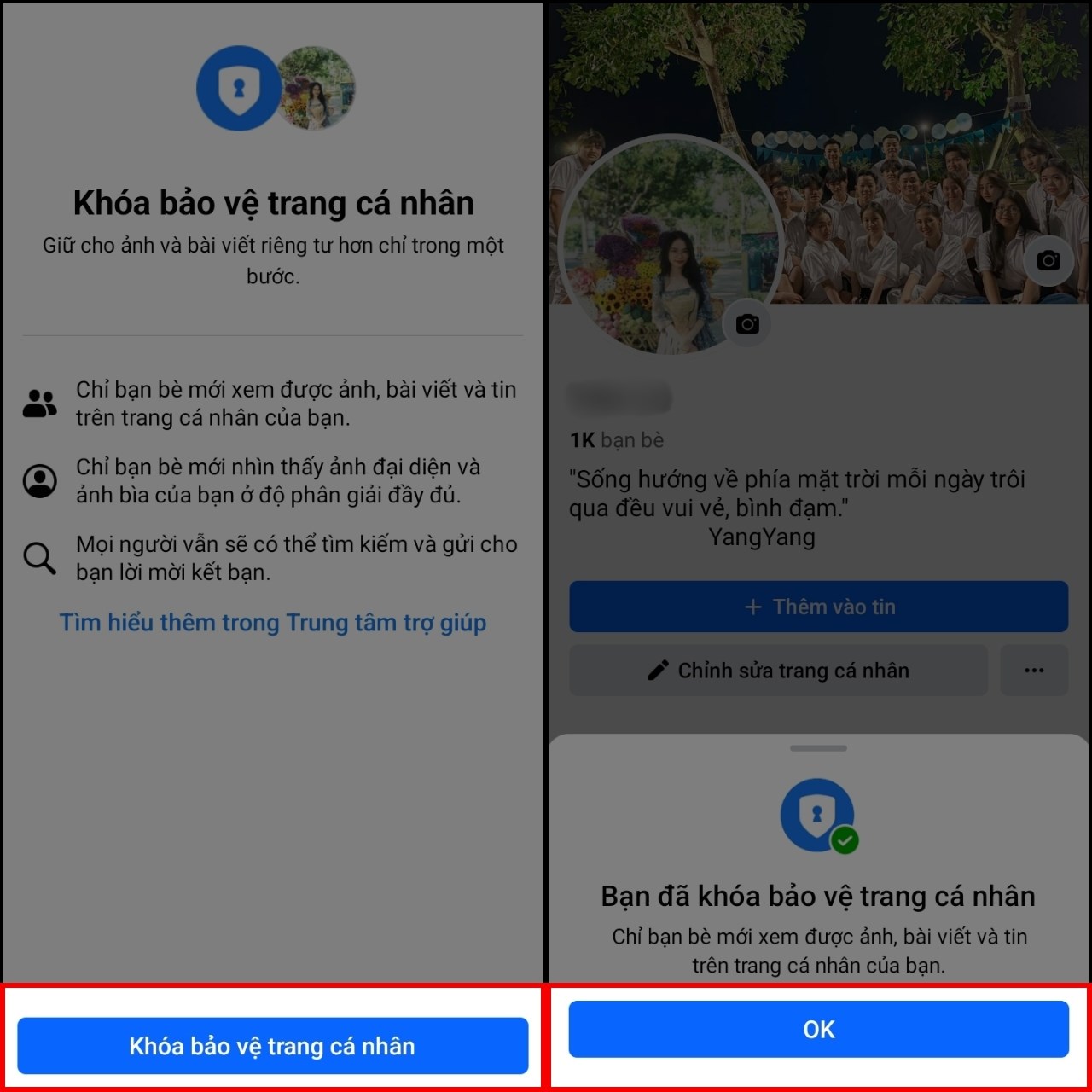 Cách bật khóa bảo vệ trang cá nhân Facebook