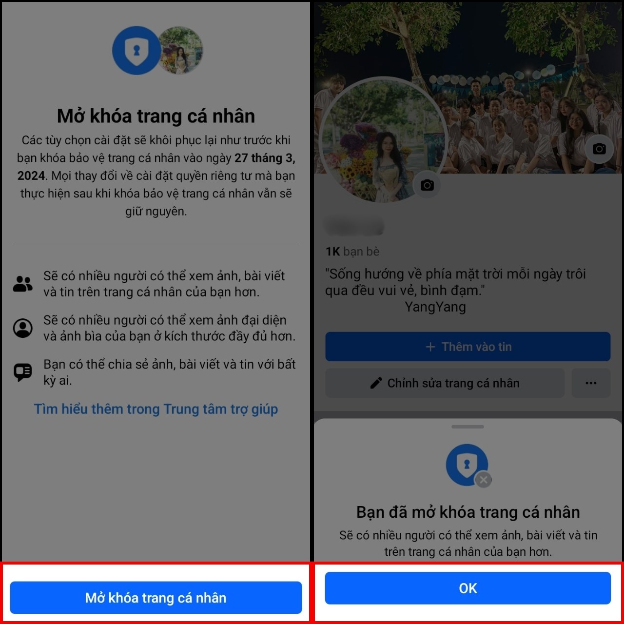 Cách mở khóa bảo vệ trang cá nhân facebook là gì