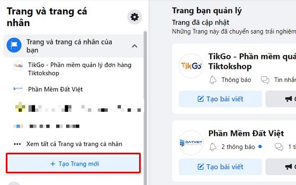 tạo trang mới